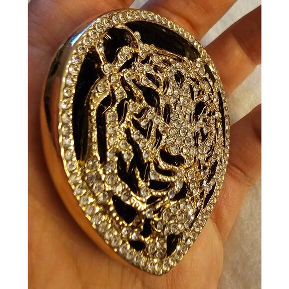 Tiger Rhinestones Gold n Black Brouch Pin. Mobwife. Unique. Standout. StylishMom - Picture 5 of 8